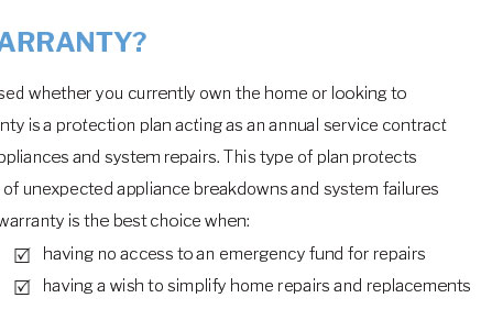 what does a standard home warranty cover